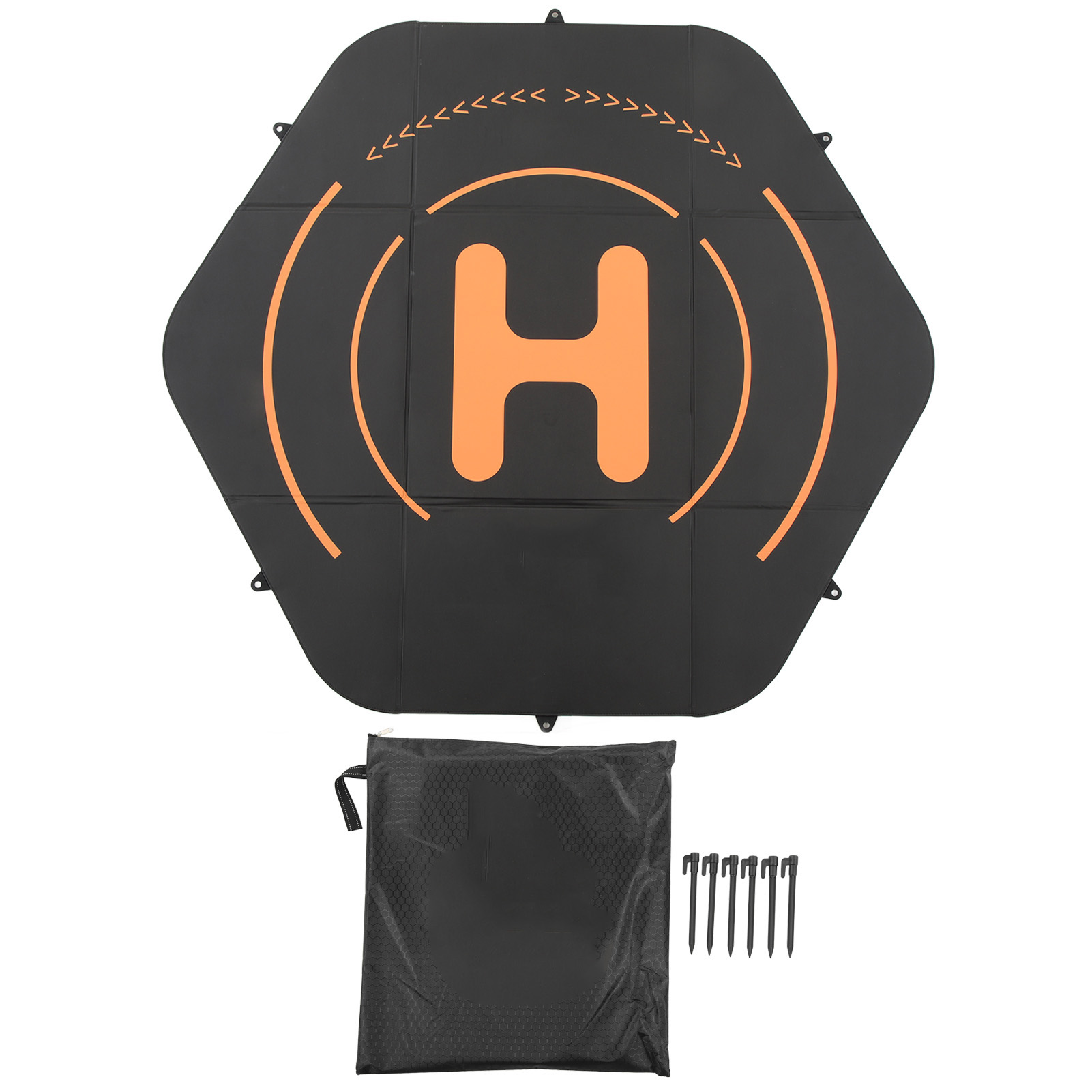 Drone Landing Pad - Drohnen-Landeplattformen Schwarz Hubschrauber-Landeplattformen 110cm Hexagon Faltbar