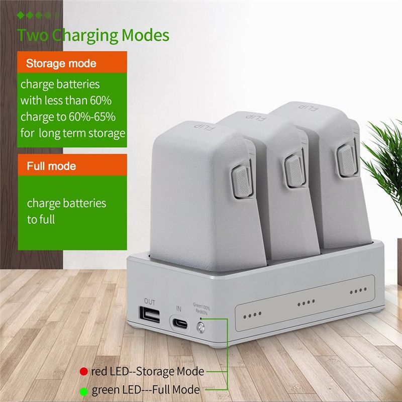 Drone Power Bank - B92B Drei-Wege-Ladehub für DJI Flip, Powerbank-Batteriestation